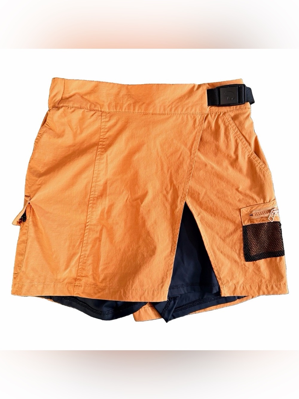 Wondery Outdoors Orange Utility Trail Skort Built-In Shorts Belt Size S